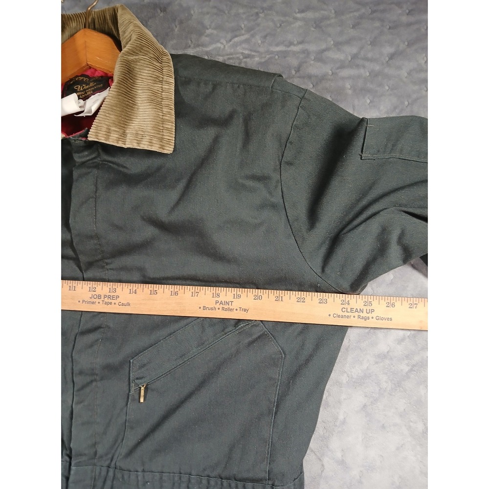 Walls Zero-Zone Insulated Coveralls Mens XL Green Duck Canvas Quilted Jumpsuit - Picture 8 of 16